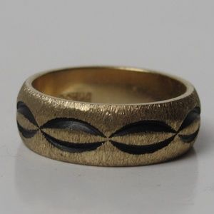 Mens Brass Ring-Black INFINITY Symbol Unisex 7&9.5